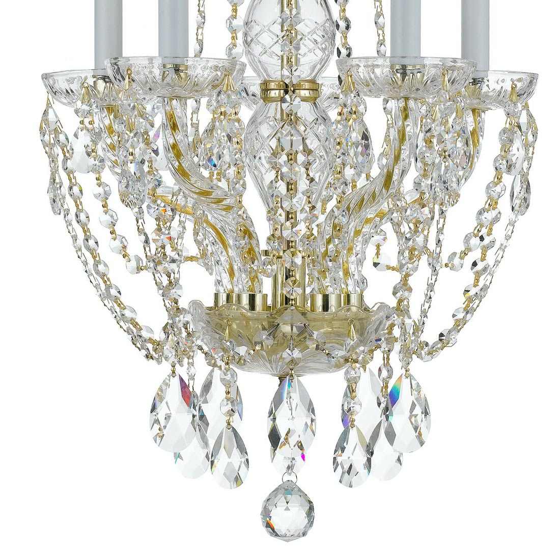 Traditional Crystal Mini Chandelier in Detail.