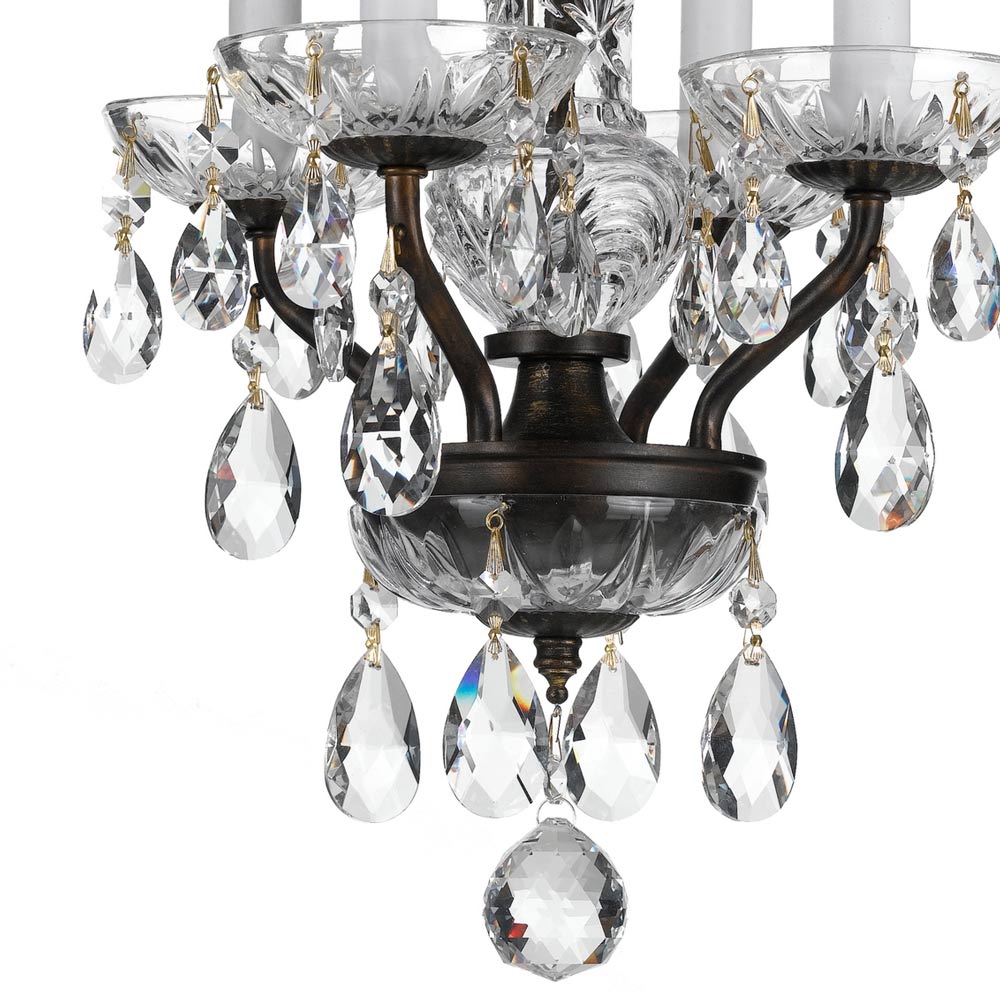 Traditional Crystal Mini Chandelier in Detail.