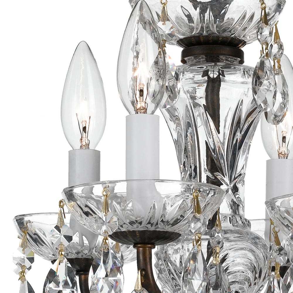 Traditional Crystal Mini Chandelier in Detail.