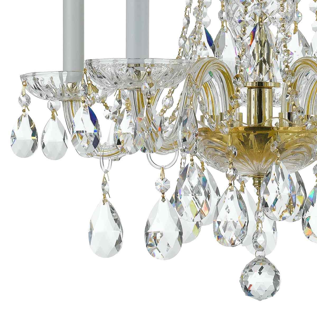 Traditional Crystal Mini Chandelier in Detail.