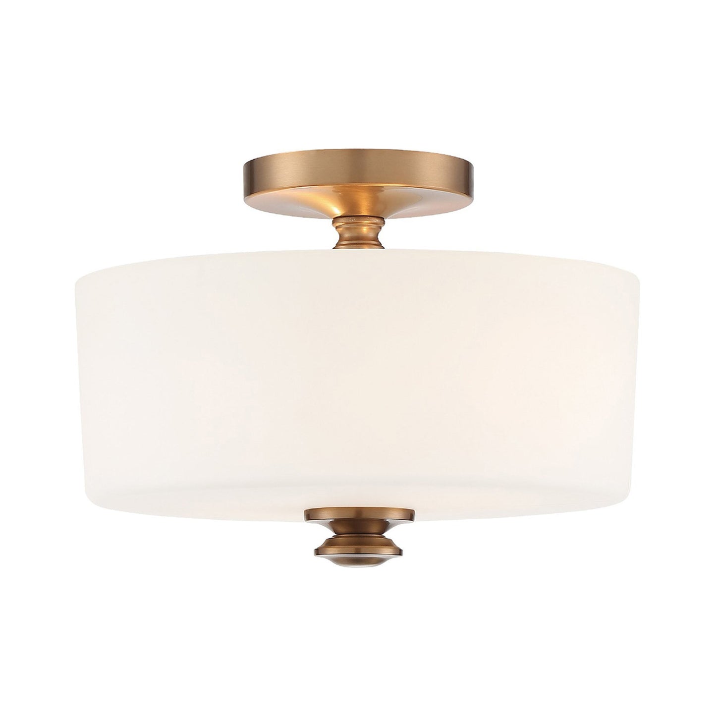 Travis Semi Flush Mount Ceiling Light in Vibrant Gold.