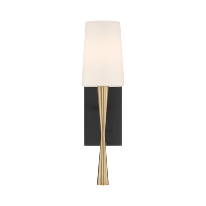 Trenton Wall Light in Aged Brass/Black Forged (Glass).