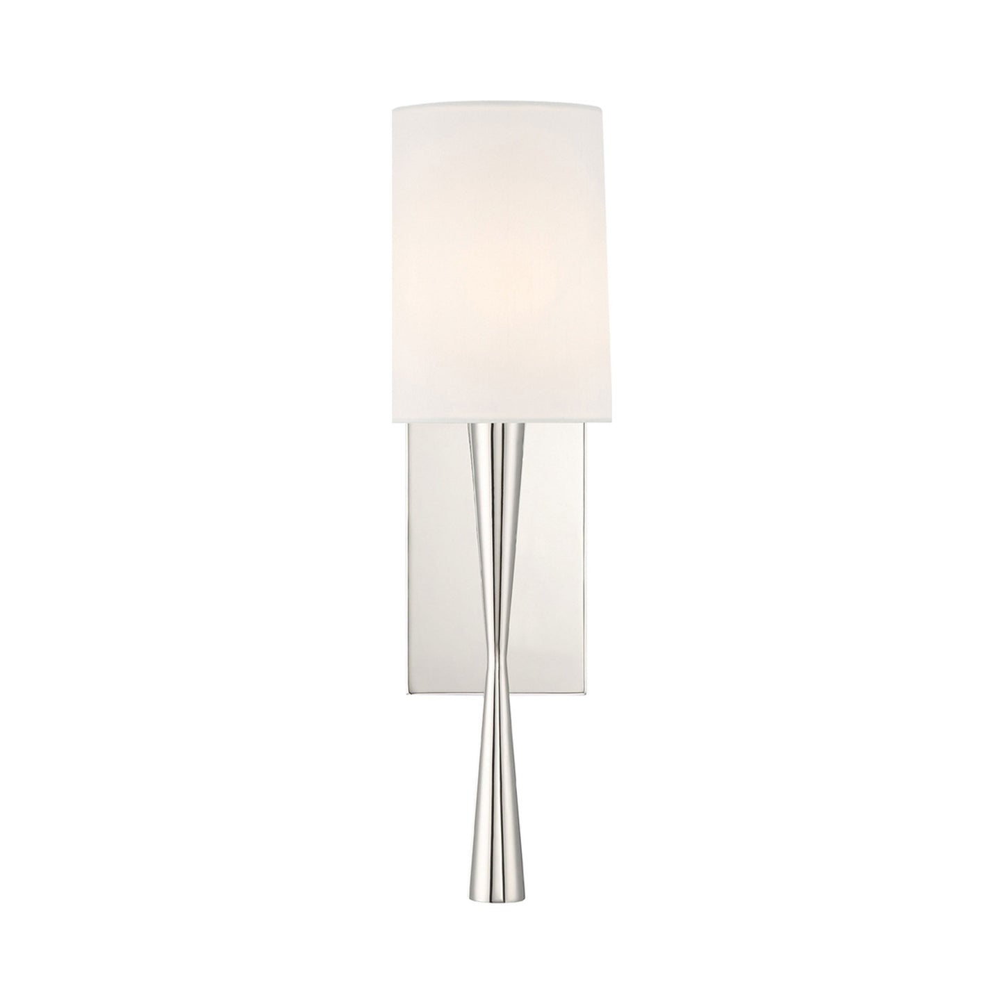 Trenton Wall Light in Polished Nickel.
