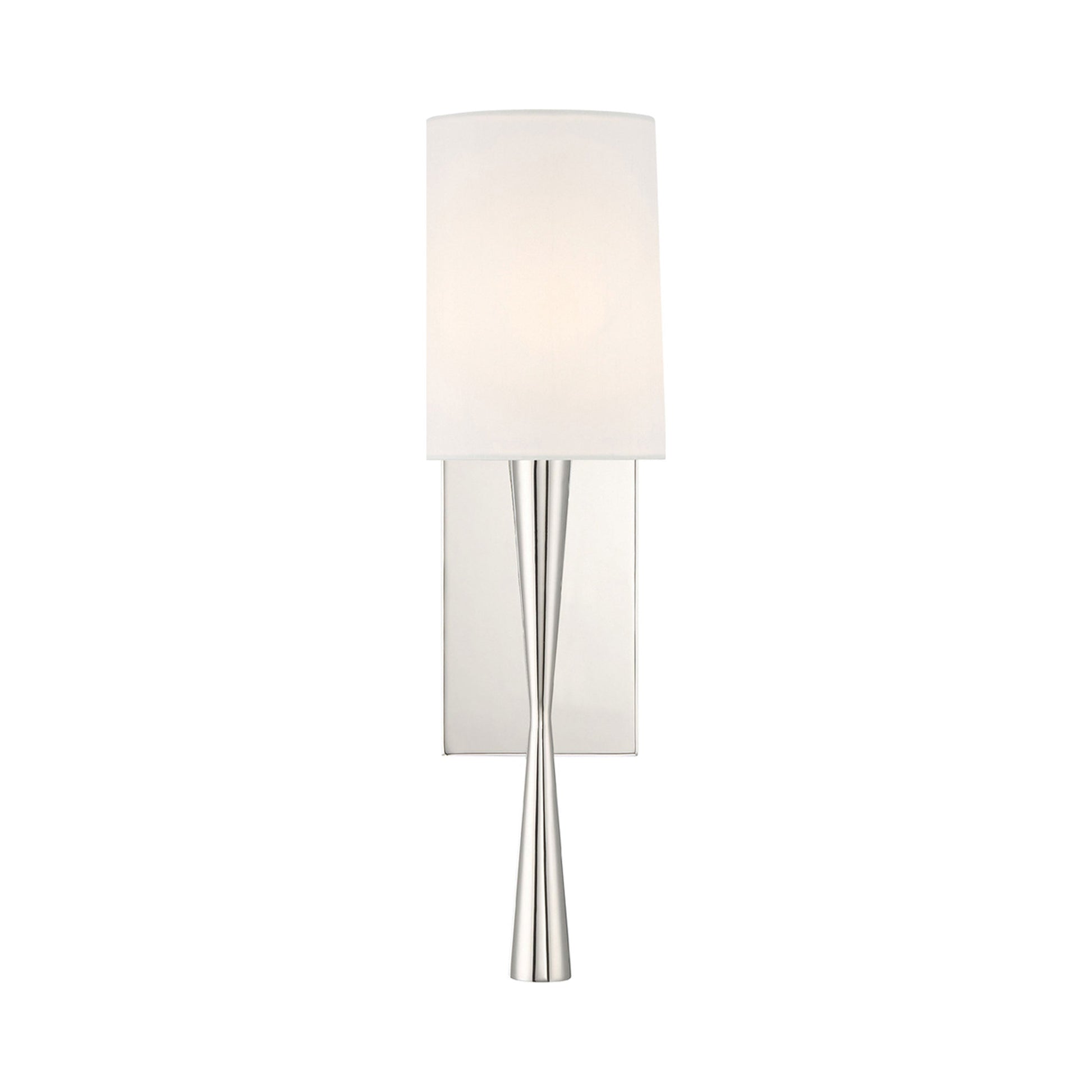 Trenton Wall Light in Polished Nickel.