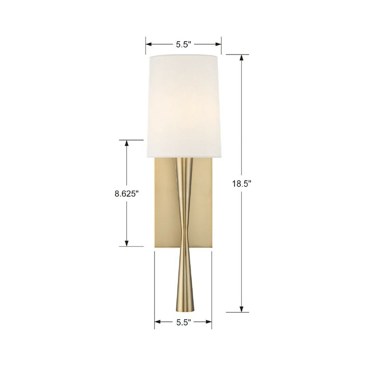 Trenton Wall Light - line drawing.