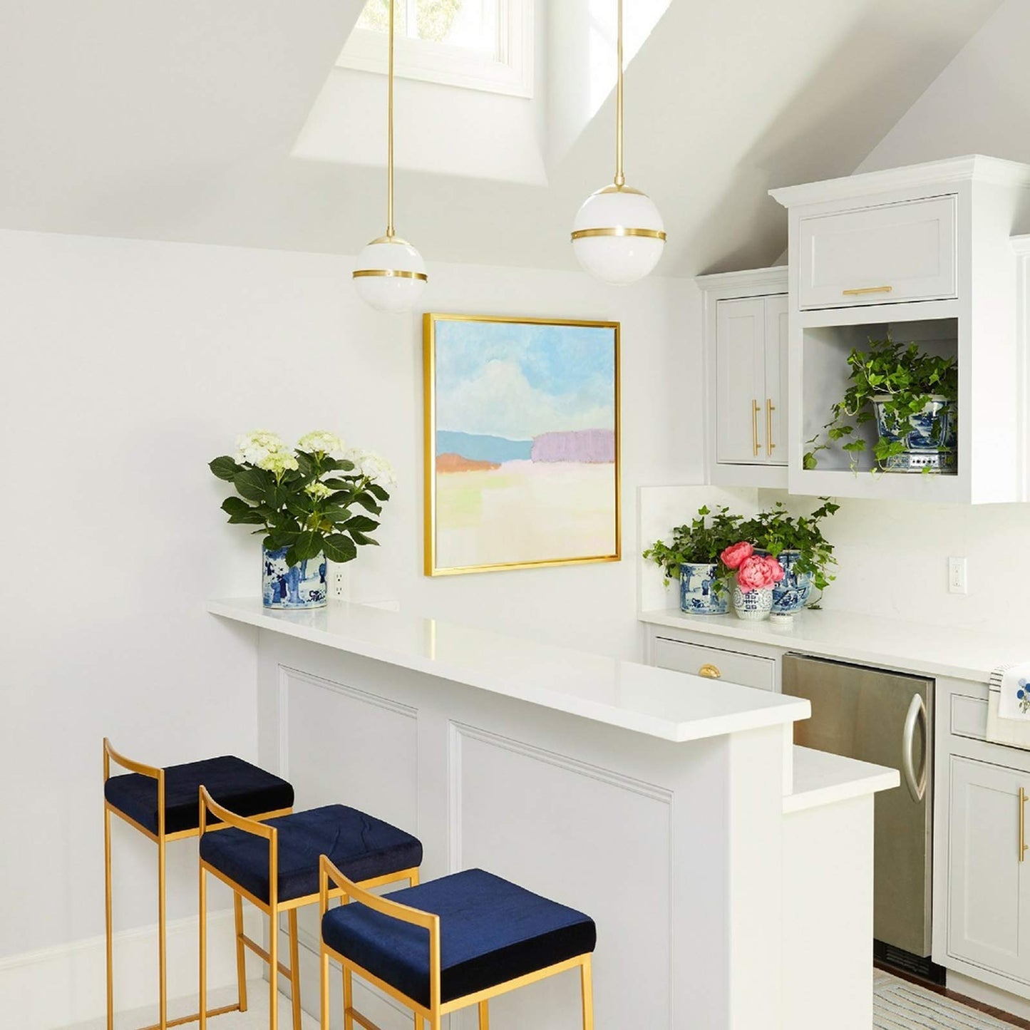 Truax Chandelier in kitchen.
