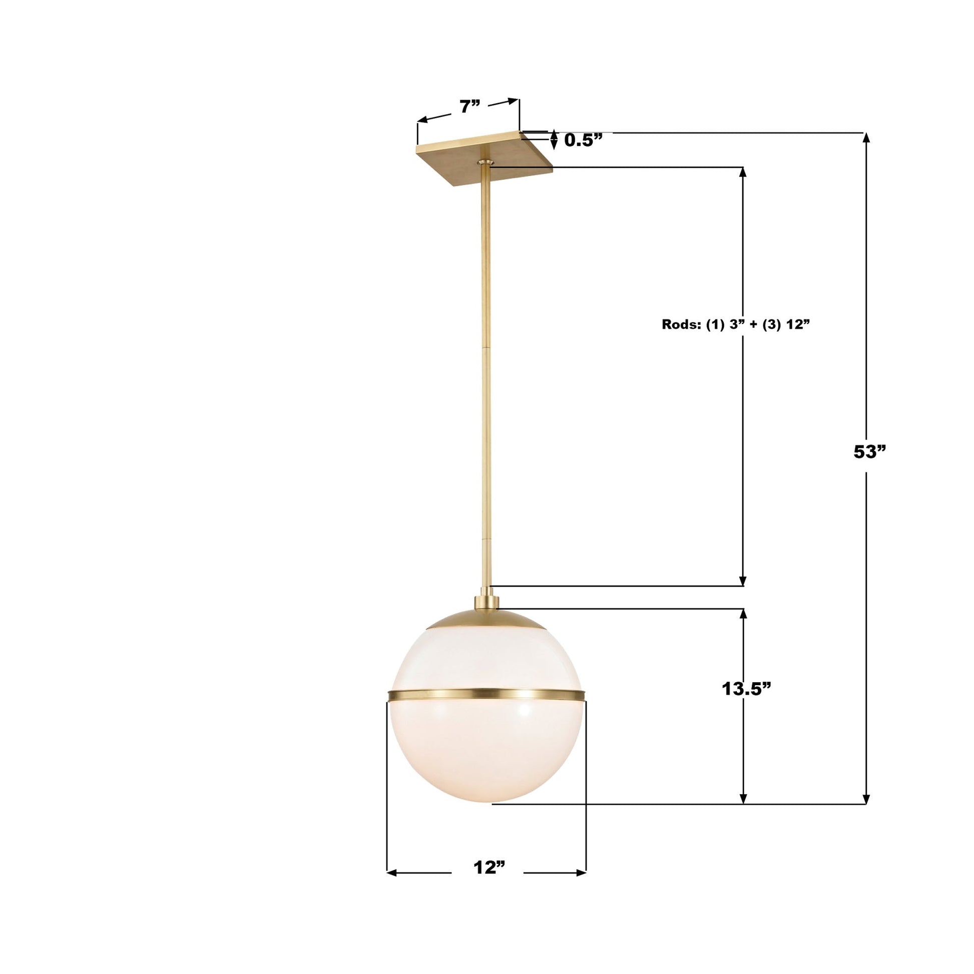 Truax Pendant Light - line drawing.