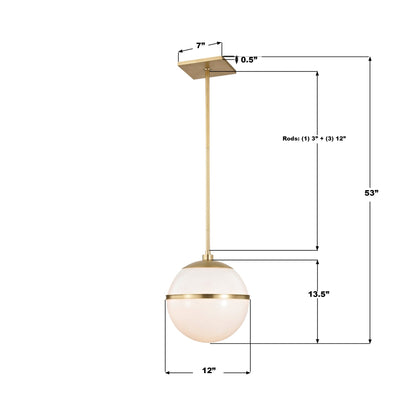 Truax Pendant Light - line drawing.