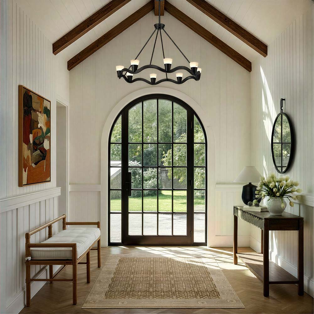 Vance LED Chandelier in hallway.