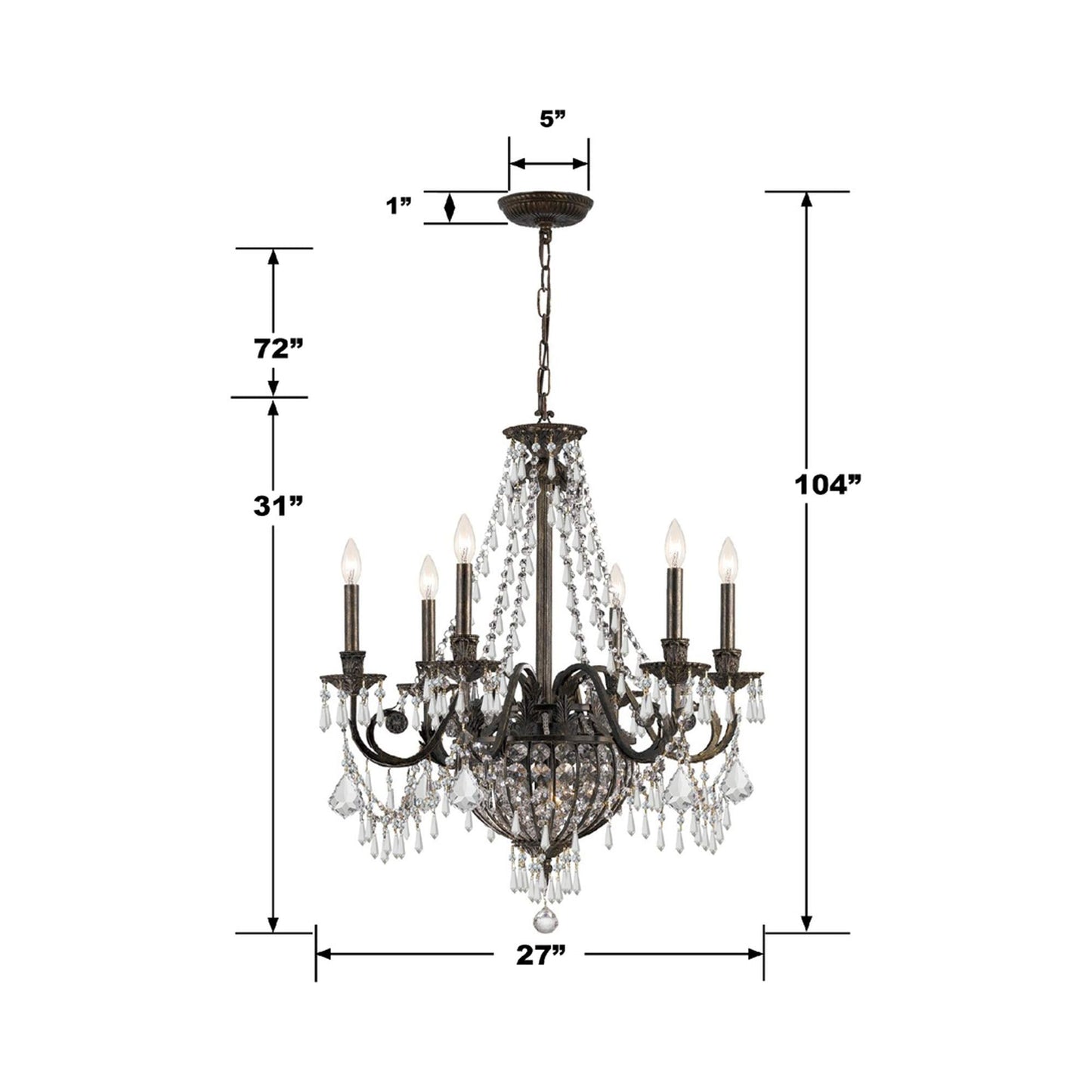 Vanderbilt Chandelier - line drawing.