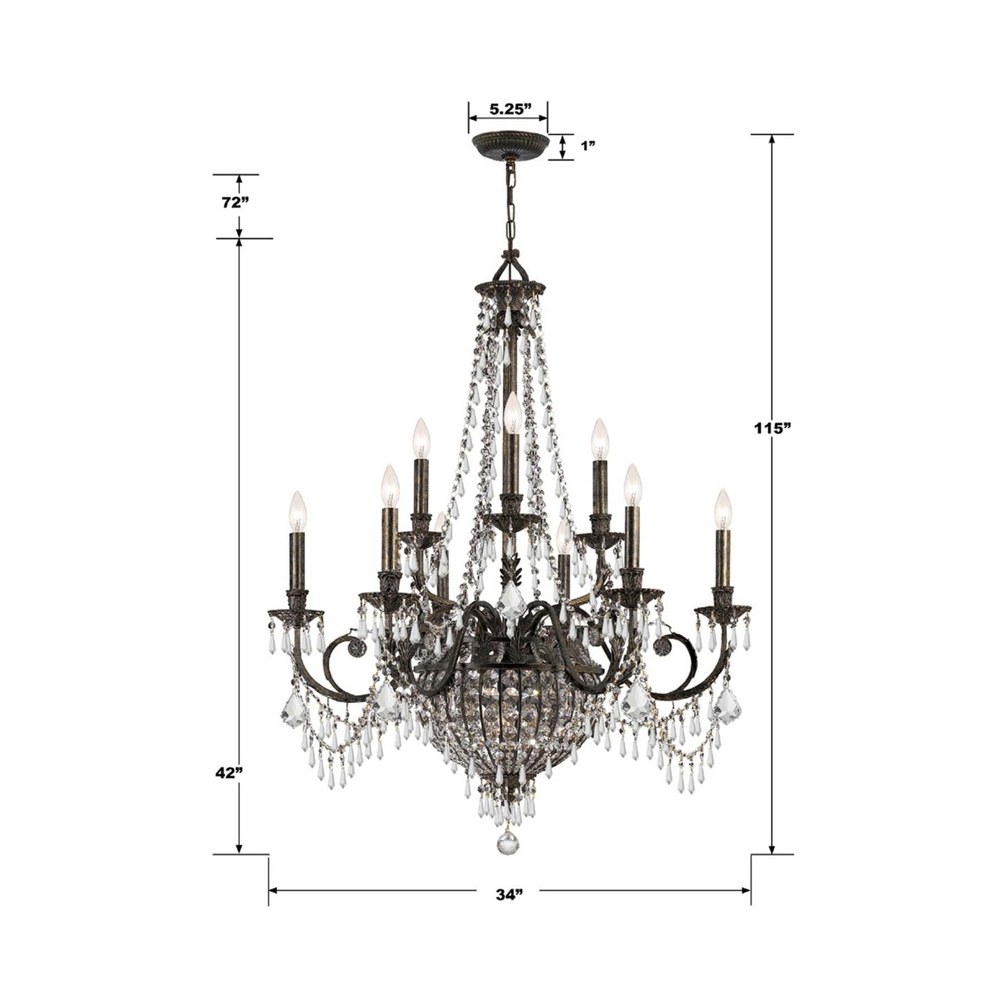 Vanderbilt Chandelier - line drawing.
