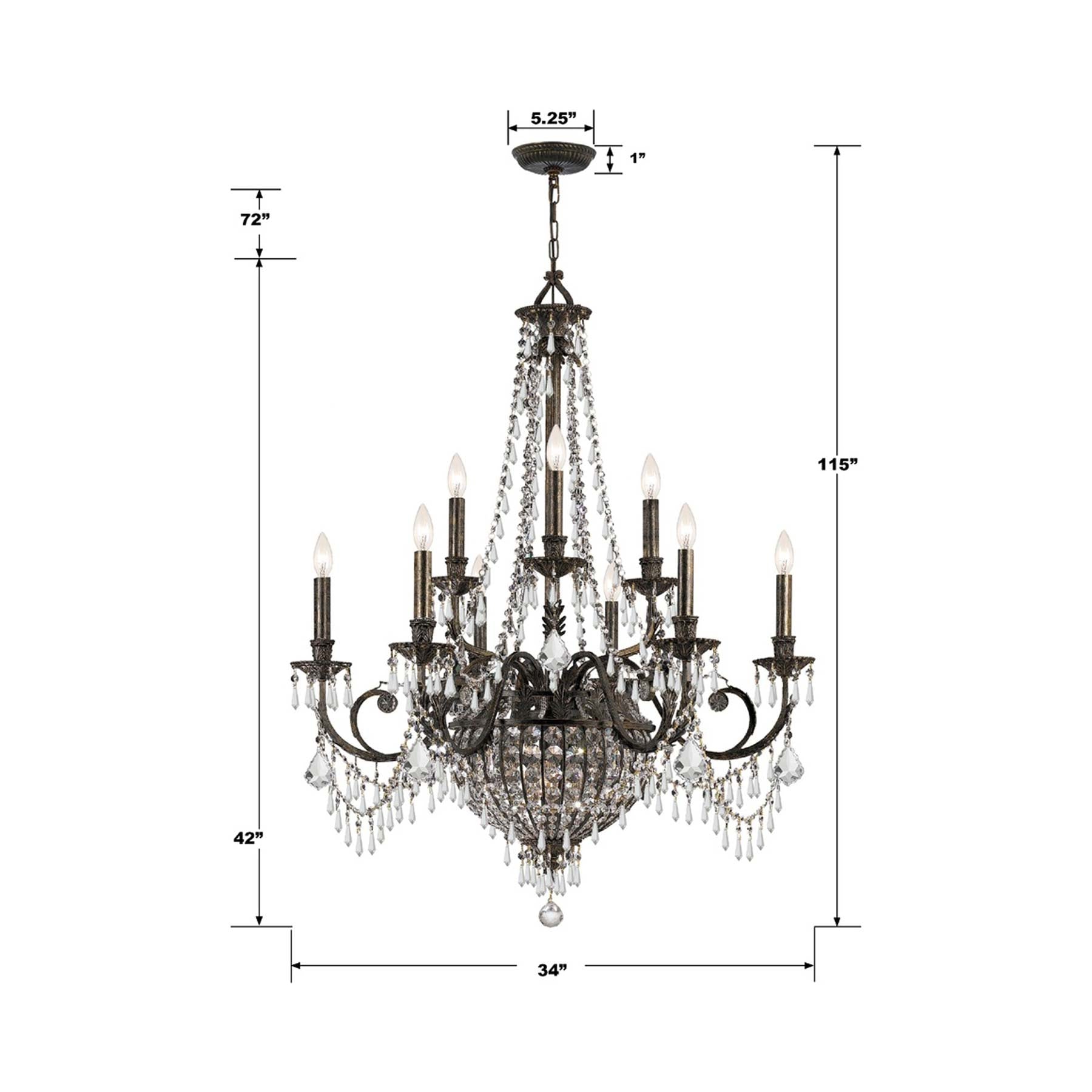 Vanderbilt Chandelier - line drawing.