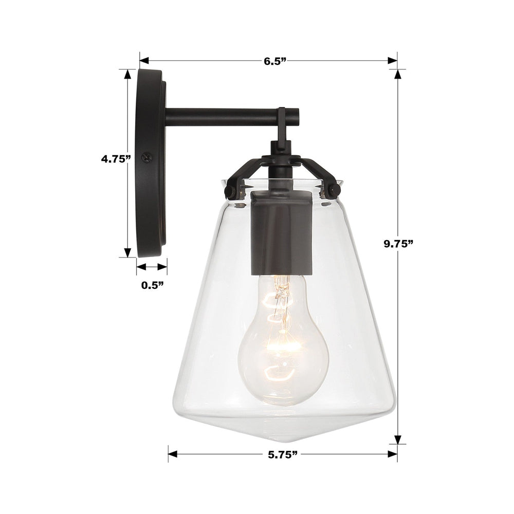 Voss Bath Wall Light - line drawing.