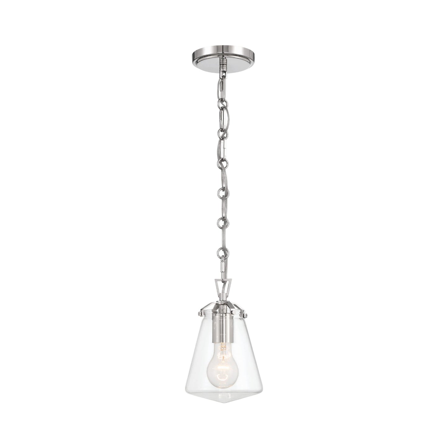 Voss Mini Pendant Light in Polished Nickel (5.75-Inch).