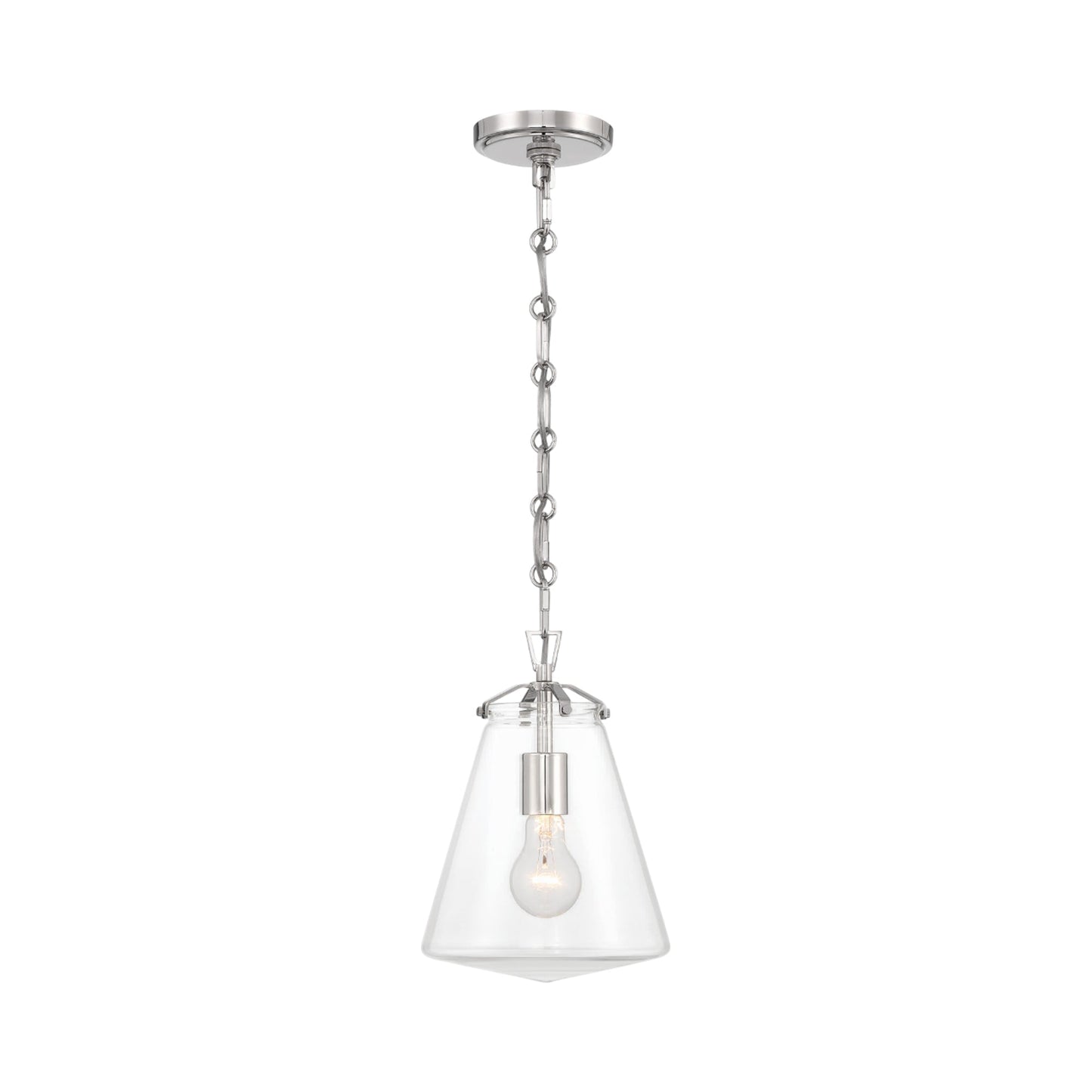 Voss Mini Pendant Light in Polished Nickel (8.25-Inch).