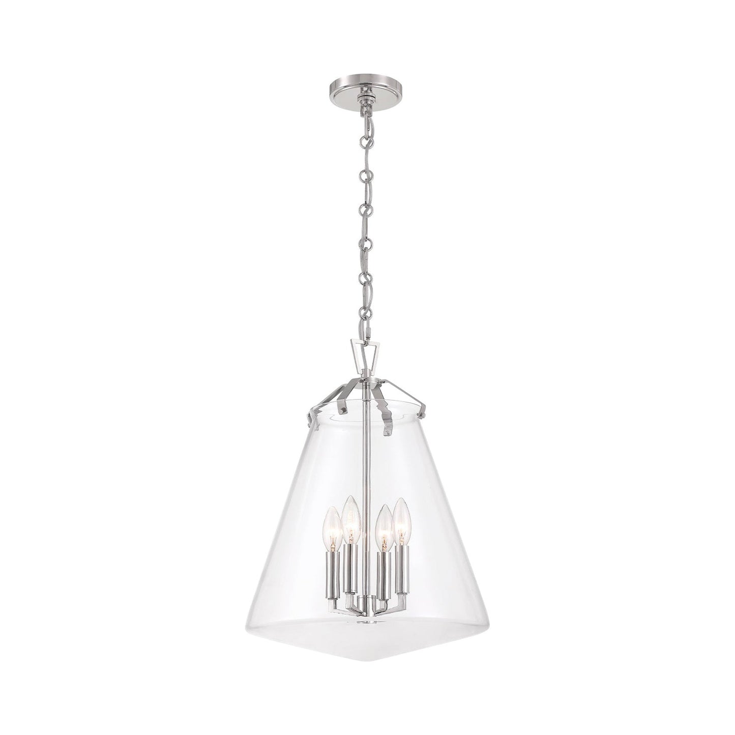 Voss Pendant Light in Polished Nickel (15.25-Inch).