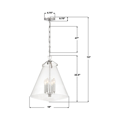 Voss Pendant Light - line drawing.
