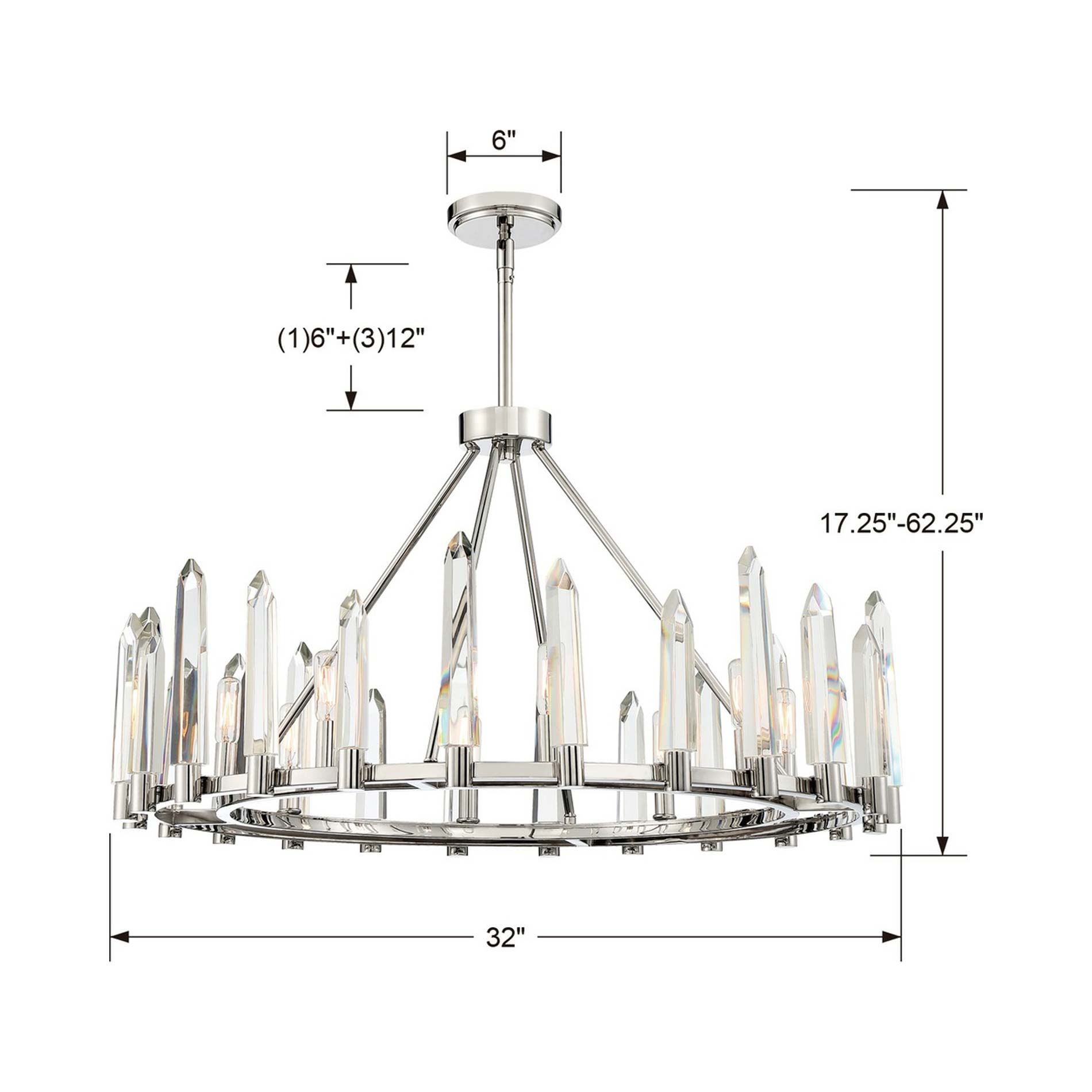 Watson Chandelier - line drawing.
