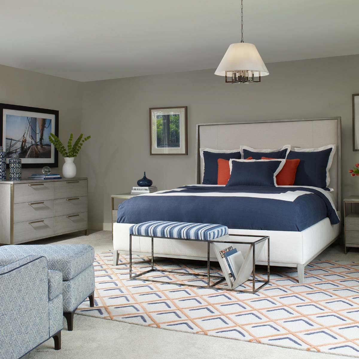 Westwood Chandelier in bedroom.