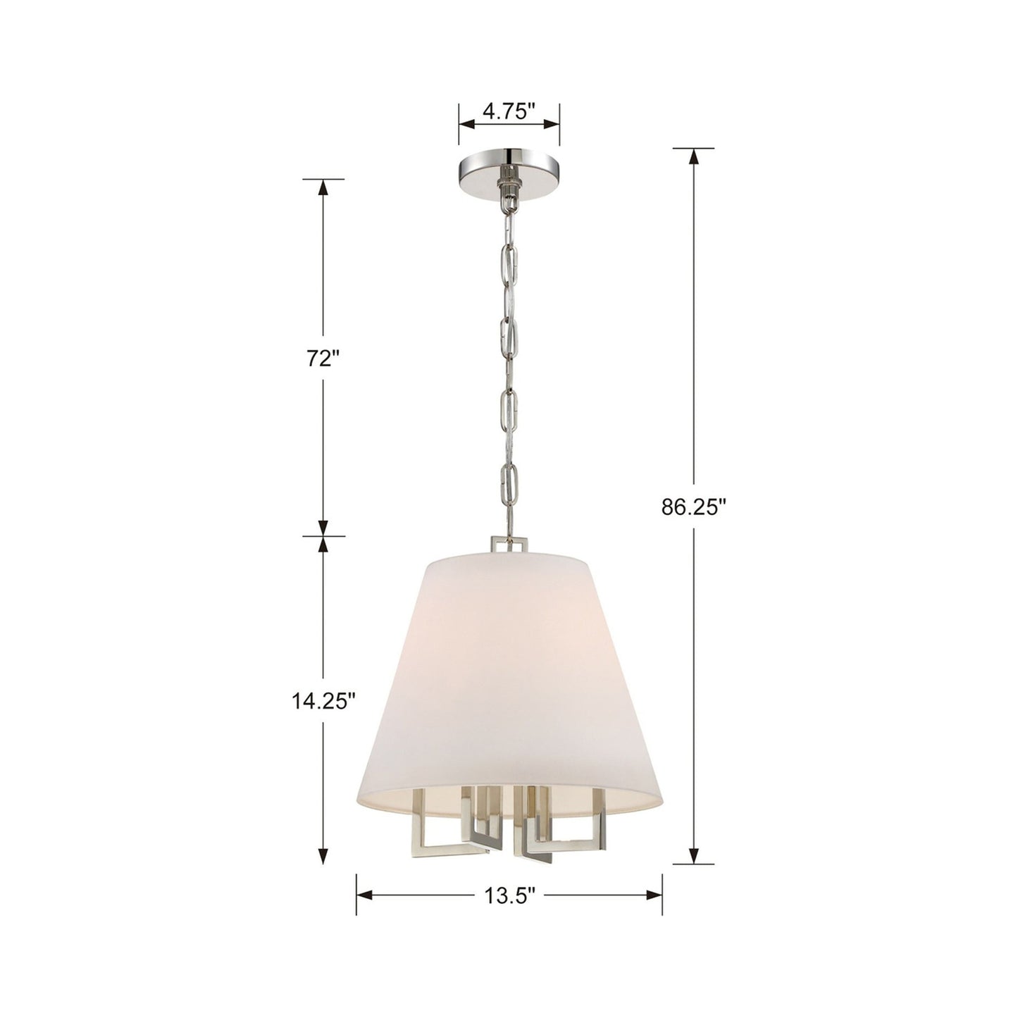 Westwood Chandelier - line drawing.