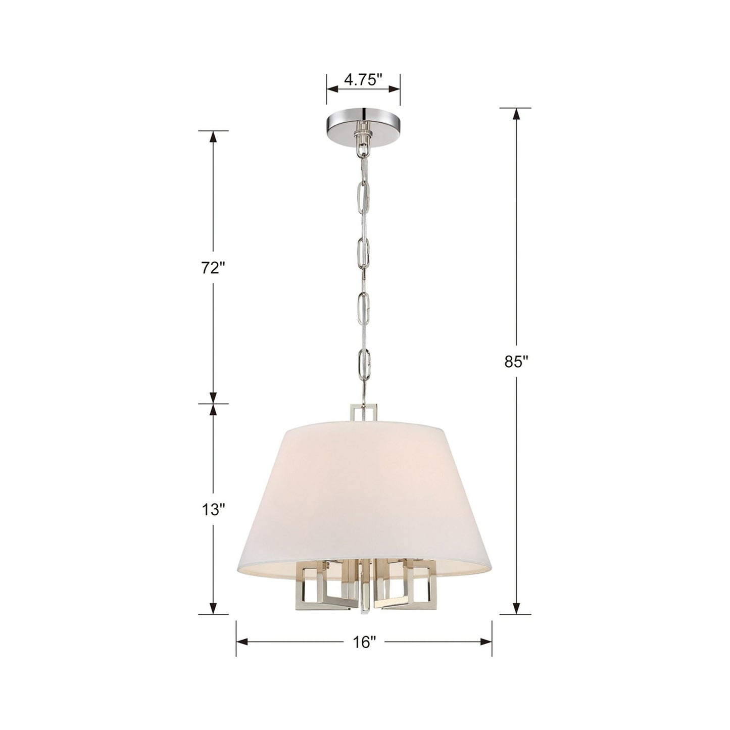Westwood Chandelier - line drawing.