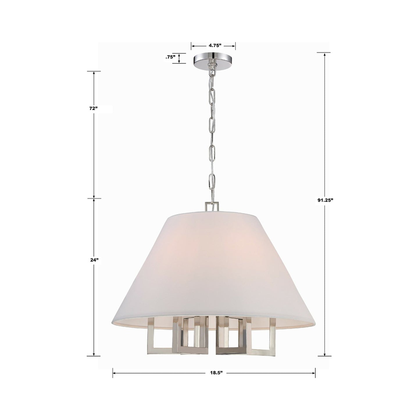 Westwood Chandelier - line drawing.