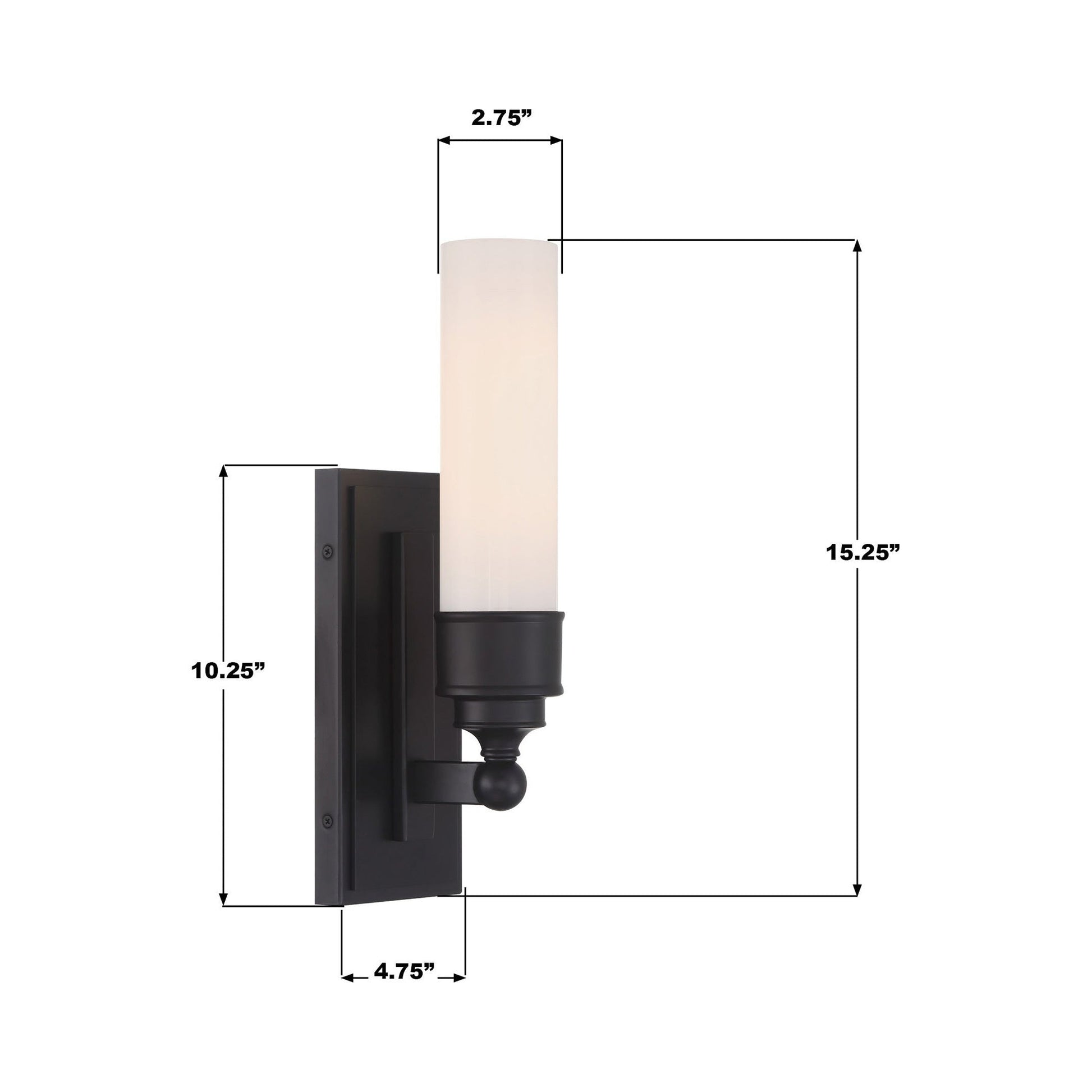 Wilcox Bath Wall Light - line drawing.
