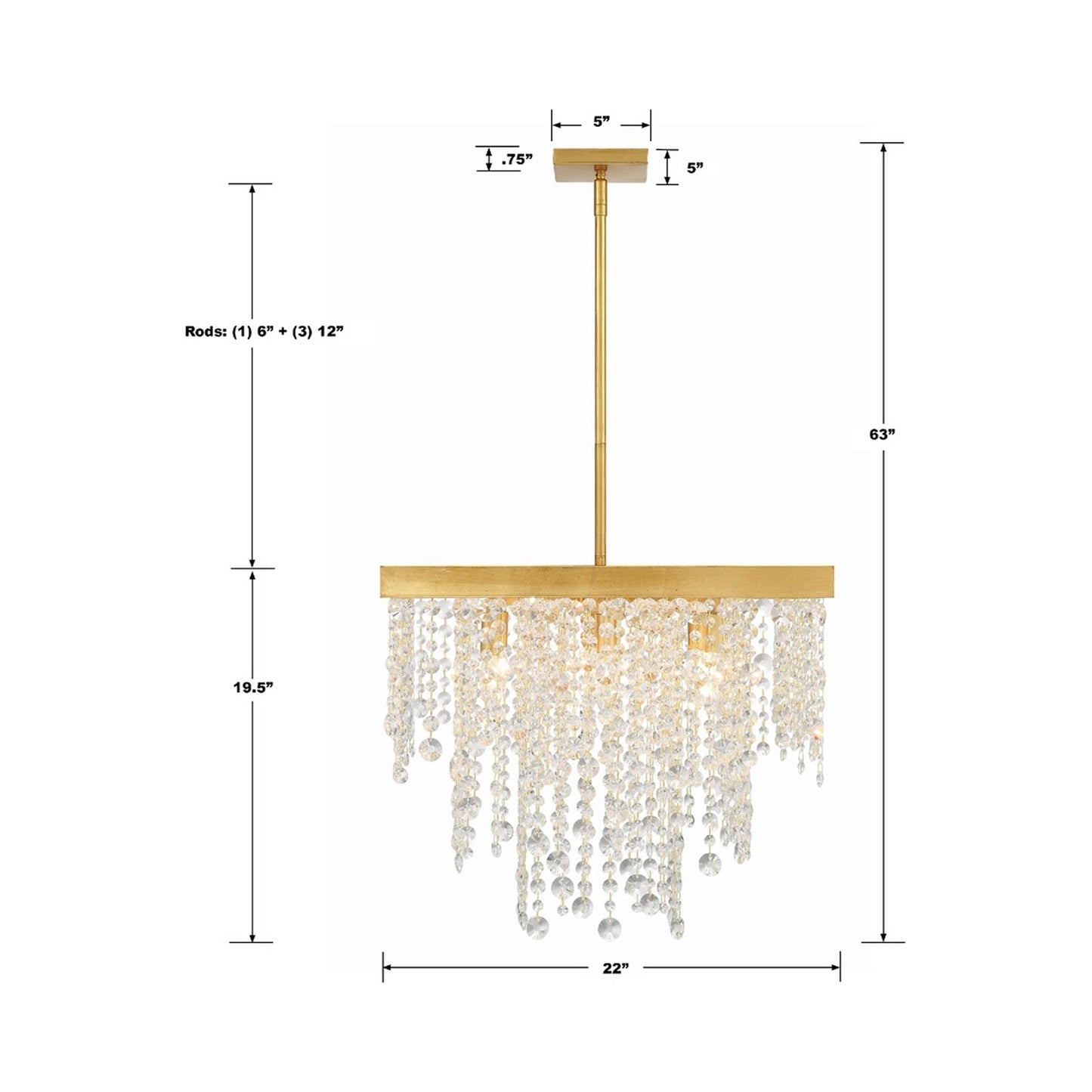 Winham Chandelier - line drawing.