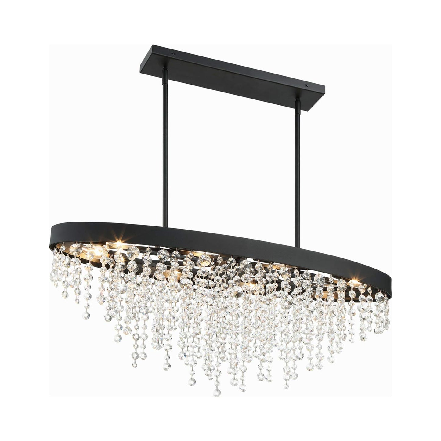 Winham Linear Oval Chandelier in Detail.