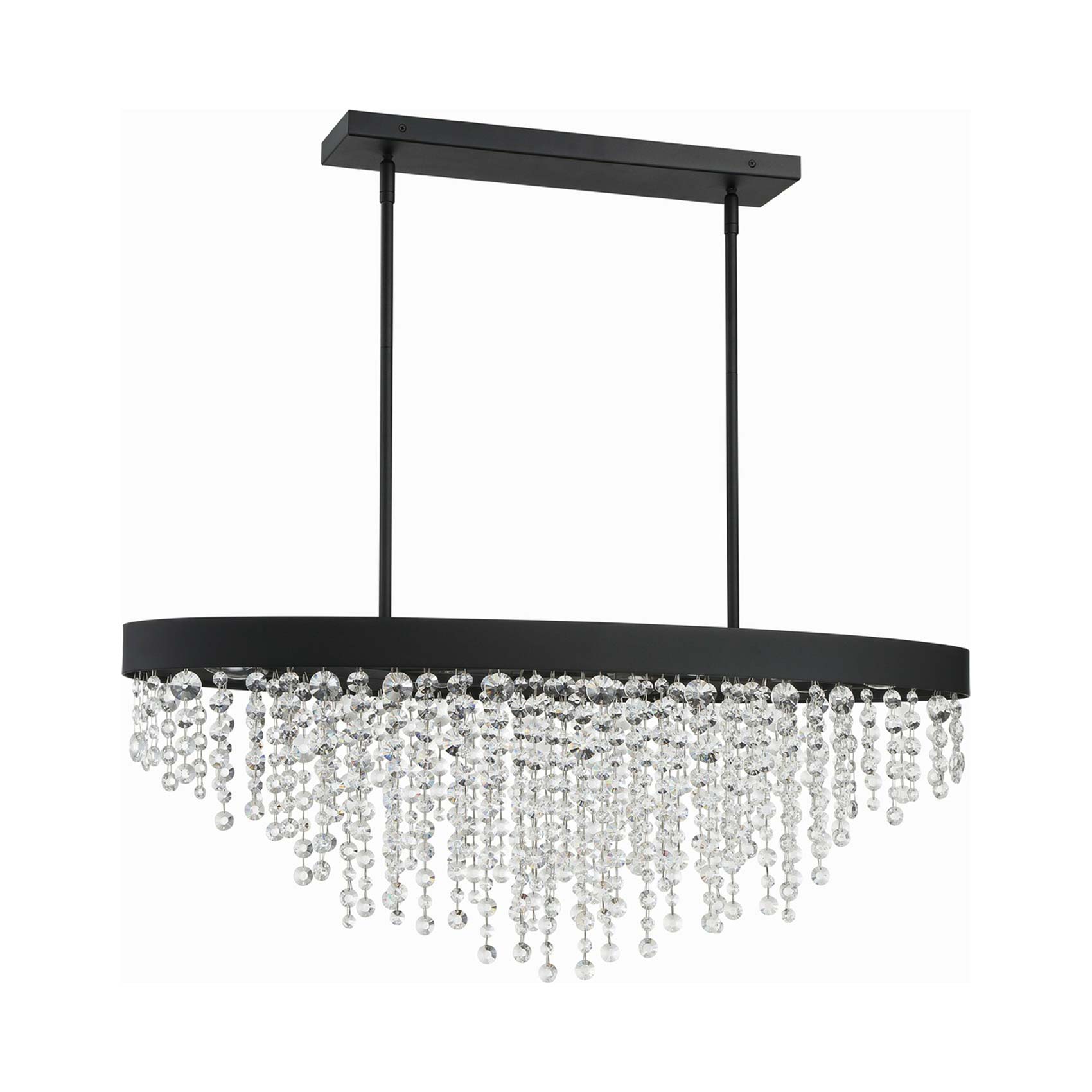 Winham Linear Oval Chandelier in Detail.