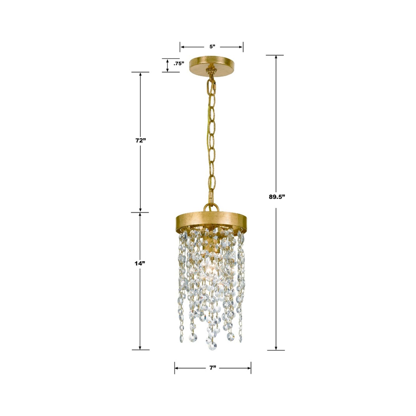Winham Pendant Light - line drawing.