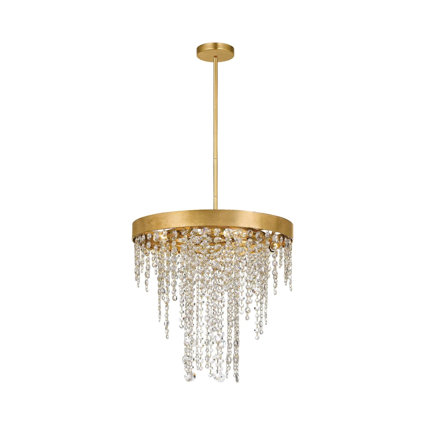 Winham Round Chandelier in Antique Gold (5-Light).