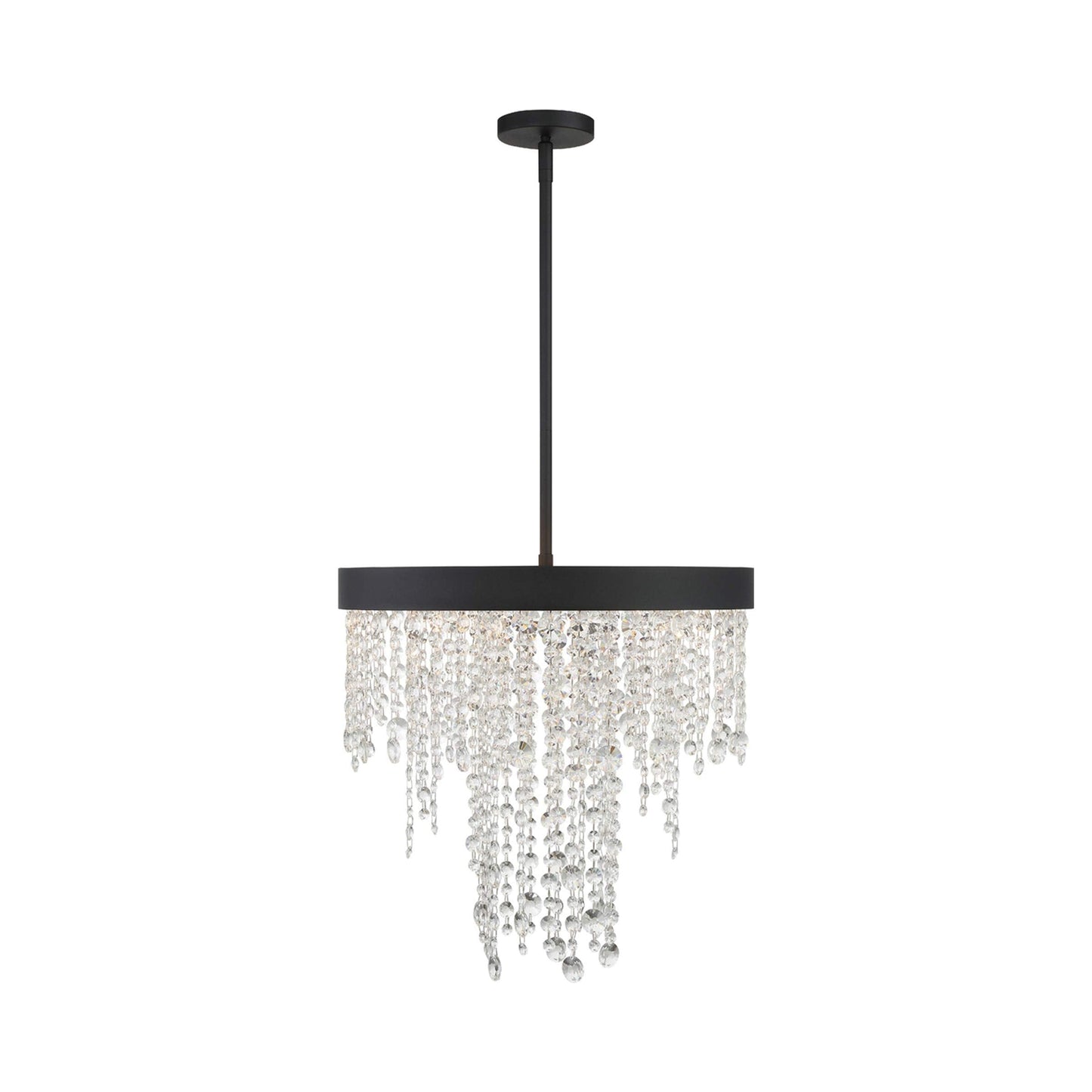 Winham Round Chandelier in Black Forged (5-Light).