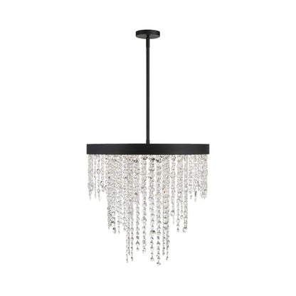 Winham Round Chandelier in Black Forged (6-Light).