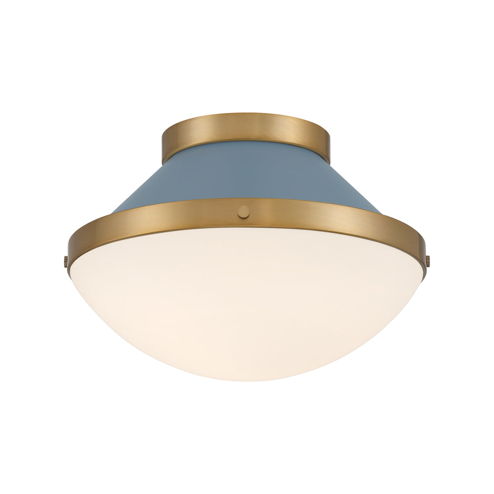 Xander Flush Mount Ceiling Light in Vibrant Gold/Blue (1-Light).