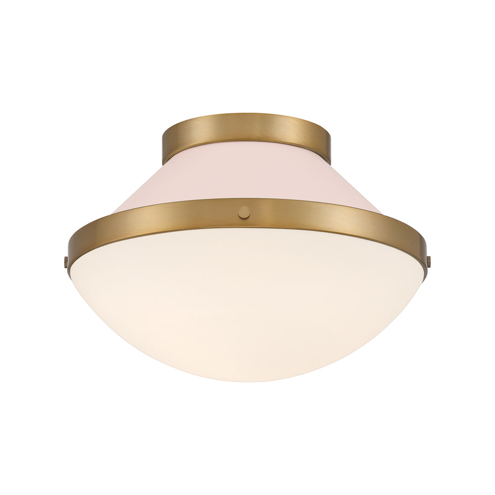 Xander Flush Mount Ceiling Light in Vibrant Gold/Blush (1-Light).