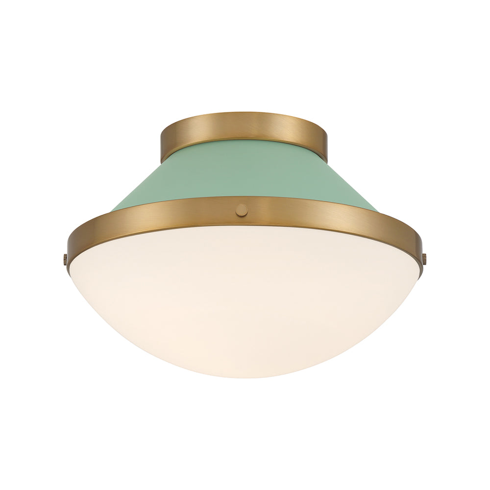 Xander Flush Mount Ceiling Light in Vibrant Gold/Green (1-Light).