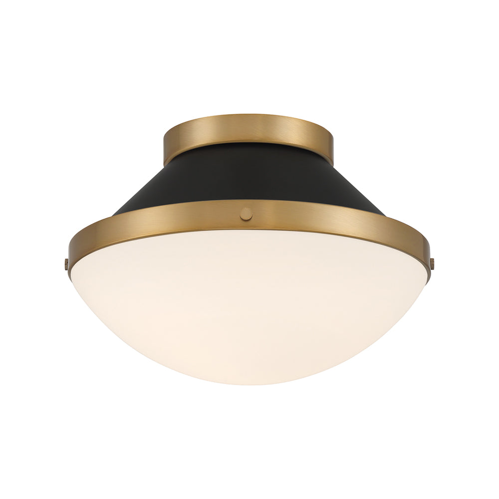 Xander Flush Mount Ceiling Light in Vibrant Gold/Matte Black (1-Light).