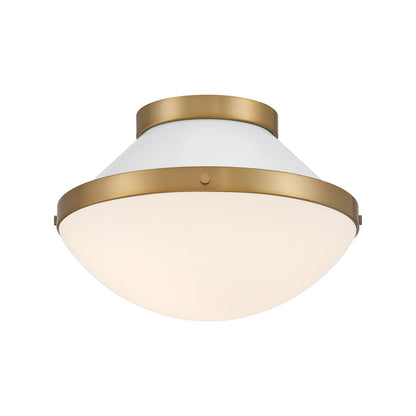 Xander Flush Mount Ceiling Light in Vibrant Gold/White (1-Light).