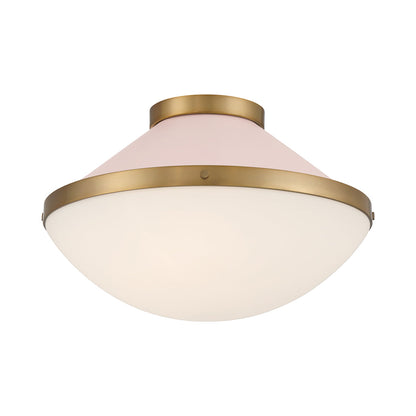 Xander Flush Mount Ceiling Light in Vibrant Gold/Blush (2-Light).