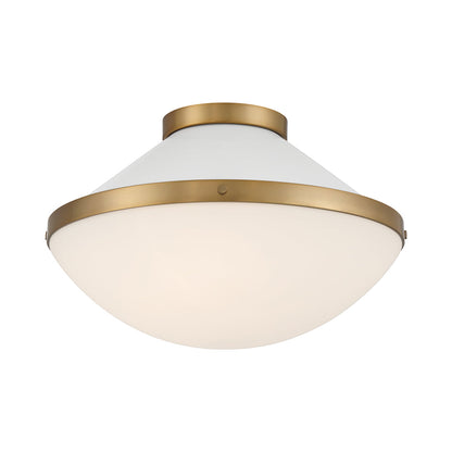 Xander Flush Mount Ceiling Light in Vibrant Gold/White (2-Light).