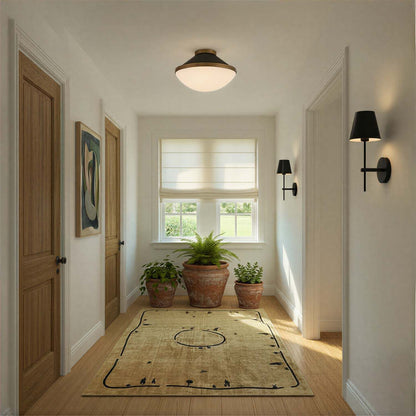 Xander Flush Mount Ceiling Light in hallway.