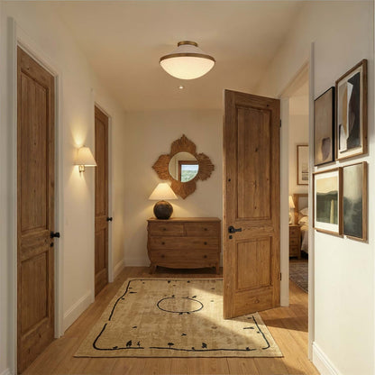 Xander Flush Mount Ceiling Light in hallway.