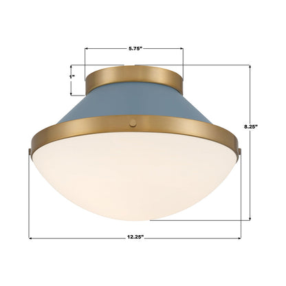 Xander Flush Mount Ceiling Light - line drawing.