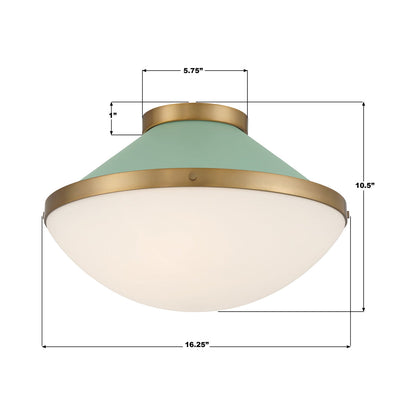 Xander Flush Mount Ceiling Light - line drawing.