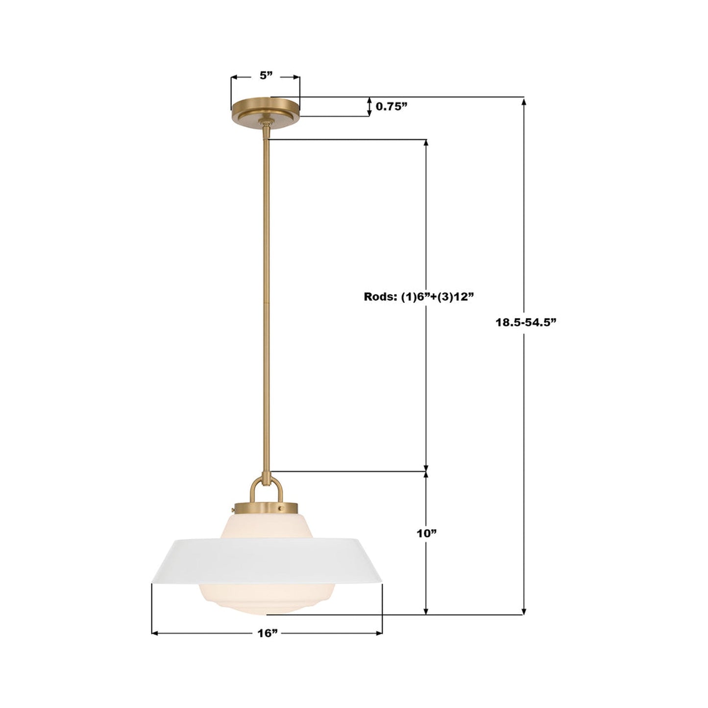Xander Pendant Light - line drawing.