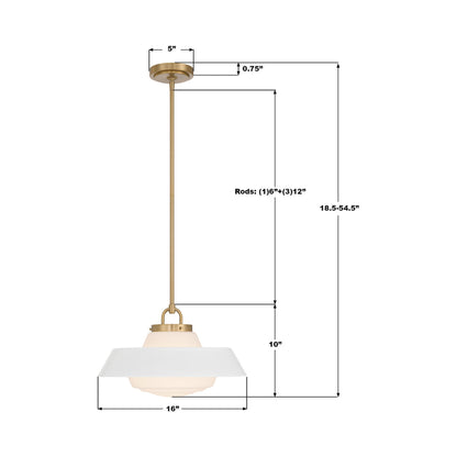 Xander Pendant Light - line drawing.