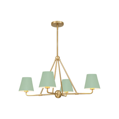 Xavier Chandelier in Vibrant Gold (Green).