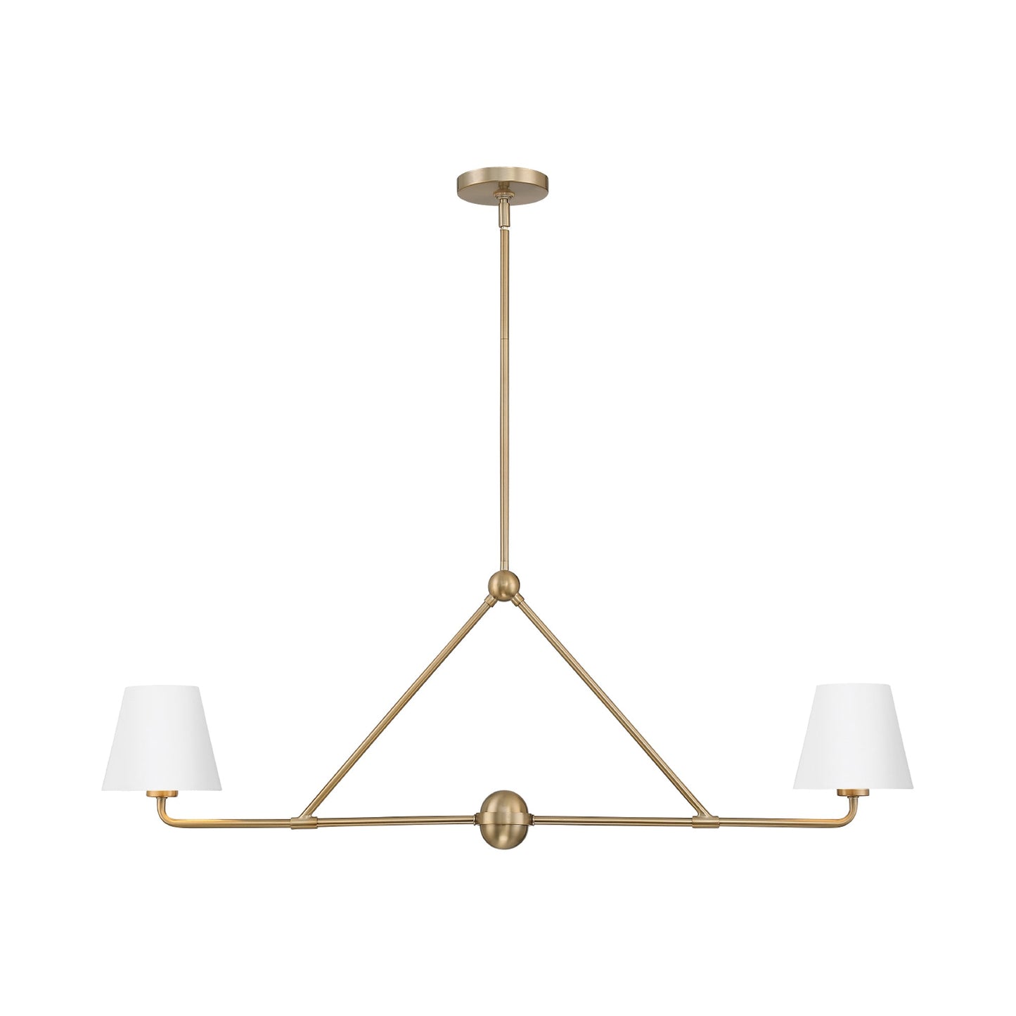 Xavier Linear Pendant Light in Vibrant Gold/White (2-Light).