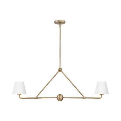 Xavier Linear Pendant Light in Vibrant Gold/White (2-Light).
